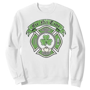 Irish Firefighter Sweatshirt Fir Na Tine Man Of Fire Celtic Claddagh Cross TS09 White Print Your Wear