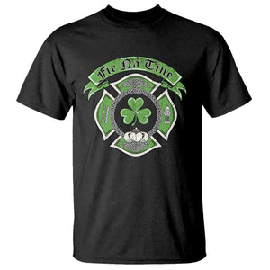 Irish Firefighter T Shirt Fir Na Tine Man Of Fire Celtic Claddagh Cross TS09 Black Print Your Wear