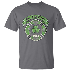 Irish Firefighter T Shirt Fir Na Tine Man Of Fire Celtic Claddagh Cross TS09 Charcoal Print Your Wear