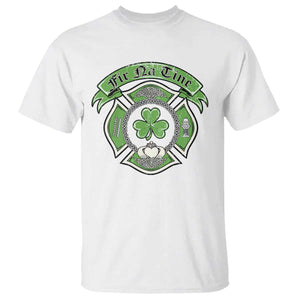 Irish Firefighter T Shirt Fir Na Tine Man Of Fire Celtic Claddagh Cross TS09 White Print Your Wear