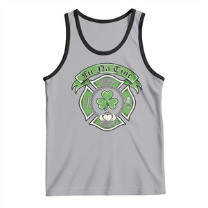 Irish Firefighter Tank Top Fir Na Tine Man Of Fire Celtic Claddagh Cross TS09 Athletic Heather Black Print Your Wear