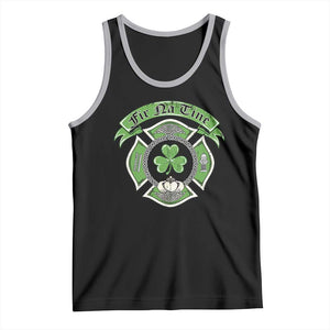 Irish Firefighter Tank Top Fir Na Tine Man Of Fire Celtic Claddagh Cross TS09 Black Athletic Heather Print Your Wear