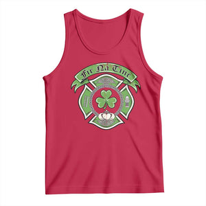 Irish Firefighter Tank Top Fir Na Tine Man Of Fire Celtic Claddagh Cross TS09 Red Print Your Wear