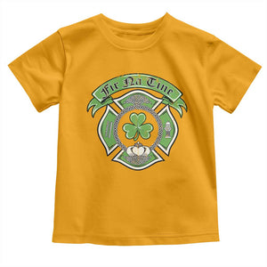Irish Firefighter Toddler T Shirt Fir Na Tine Man Of Fire Celtic Claddagh Cross TS09 Gold Print Your Wear
