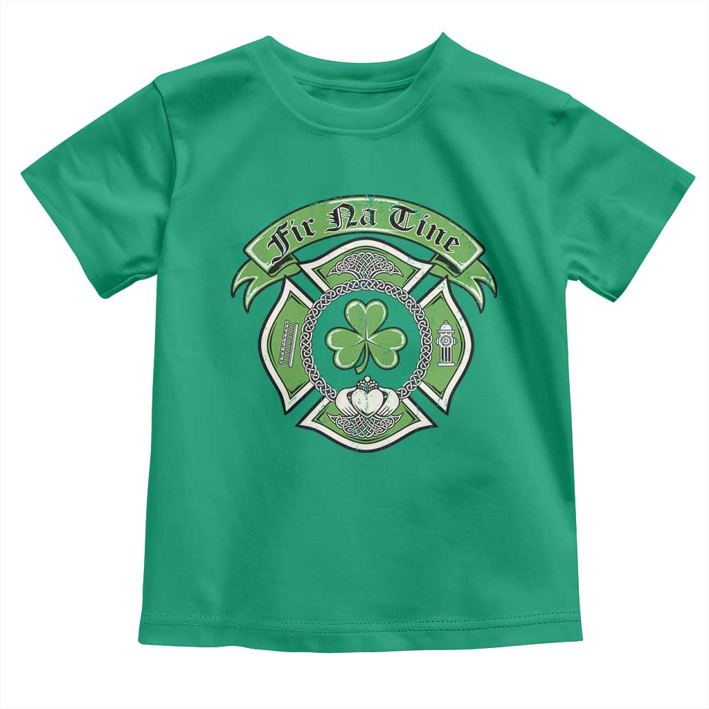 Irish Firefighter Toddler T Shirt Fir Na Tine Man Of Fire Celtic Claddagh Cross TS09 Irish Green Print Your Wear