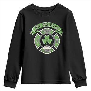 Irish Firefighter Youth Sweatshirt Fir Na Tine Man Of Fire Celtic Claddagh Cross TS09 Black Print Your Wear