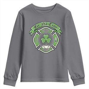 Irish Firefighter Youth Sweatshirt Fir Na Tine Man Of Fire Celtic Claddagh Cross TS09 Charcoal Print Your Wear