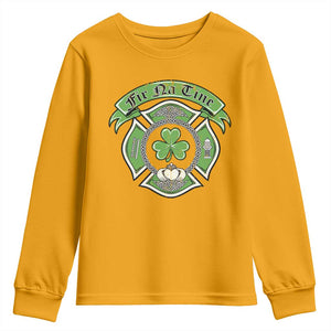 Irish Firefighter Youth Sweatshirt Fir Na Tine Man Of Fire Celtic Claddagh Cross TS09 Gold Print Your Wear