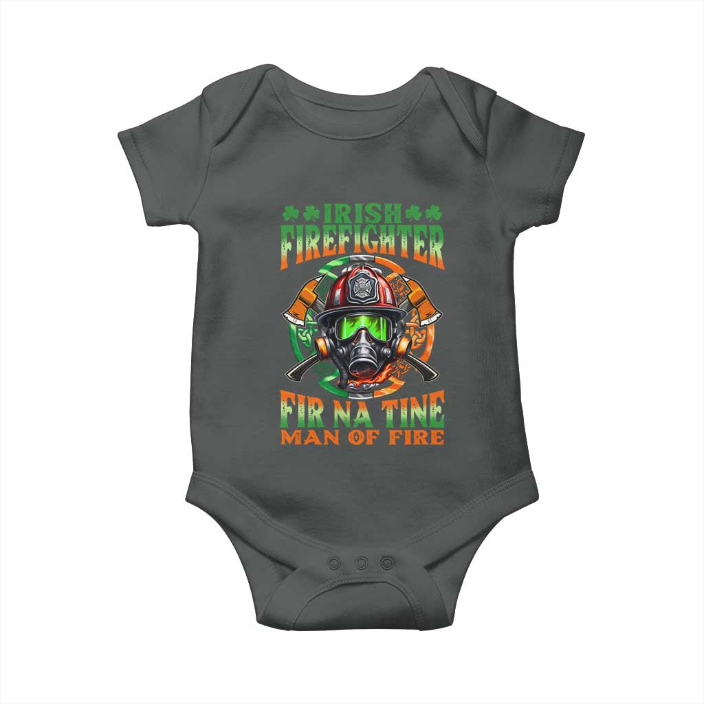 Fir Na Tine Man Of Fire Baby Onesie Irish Firefighter Pride TS09 Dark Heather Print Your Wear