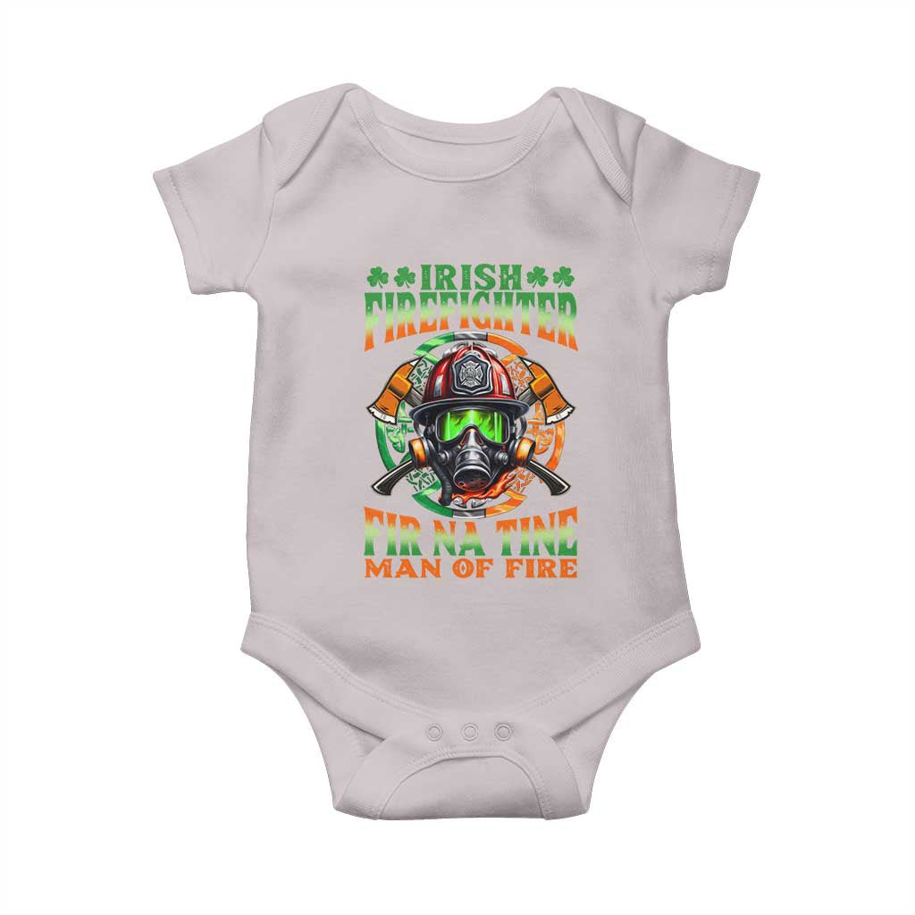 Fir Na Tine Man Of Fire Baby Onesie Irish Firefighter Pride TS09 Ice Gray Print Your Wear