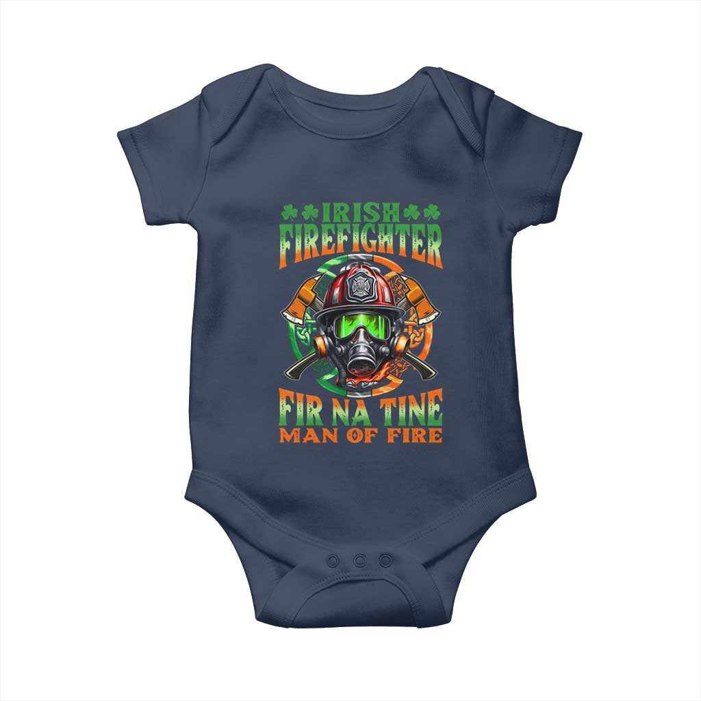 Fir Na Tine Man Of Fire Baby Onesie Irish Firefighter Pride TS09 Navy Print Your Wear