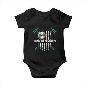 Irish Firefighter Fir Na Tine Man Of Fire Baby Onesie Irish American Flag TS09 Black Print Your Wear
