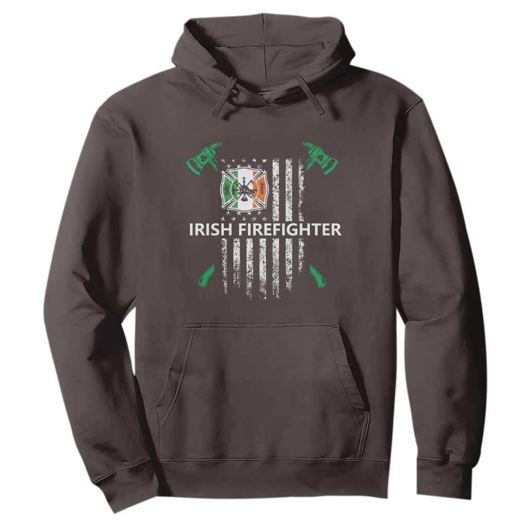 Irish Firefighter Fir Na Tine Man Of Fire Hoodie Irish American Flag TS09 Dark Chocolate Print Your Wear