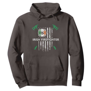 Irish Firefighter Fir Na Tine Man Of Fire Hoodie Irish American Flag TS09 Dark Chocolate Print Your Wear