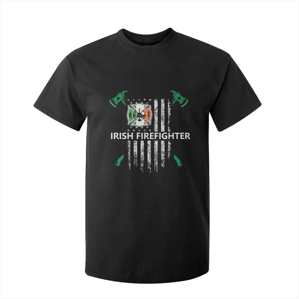 Irish Firefighter Fir Na Tine Man Of Fire T Shirt For Kid Irish American Flag TS09 Black Print Your Wear