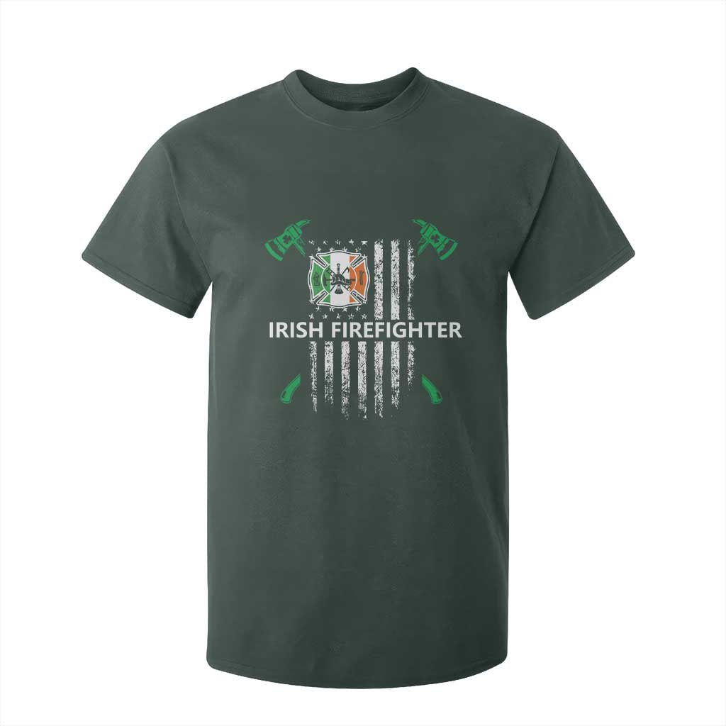 Irish Firefighter Fir Na Tine Man Of Fire T Shirt For Kid Irish American Flag TS09 Dark Forest Green Print Your Wear