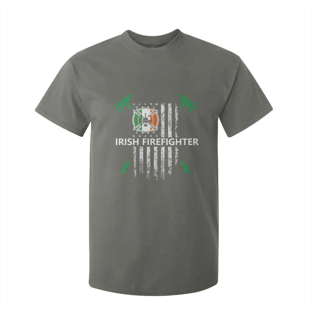 Irish Firefighter Fir Na Tine Man Of Fire T Shirt For Kid Irish American Flag TS09 Military Green Print Your Wear