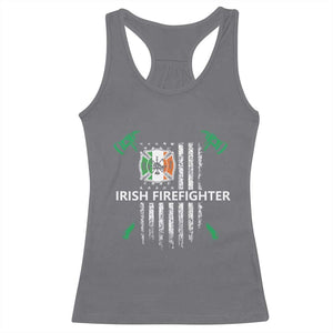 Irish Firefighter Fir Na Tine Man Of Fire Racerback Tank Top Irish American Flag TS09 Charcoal Print Your Wear