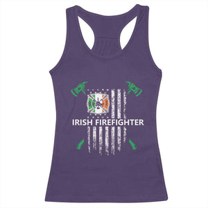 Irish Firefighter Fir Na Tine Man Of Fire Racerback Tank Top Irish American Flag TS09 Purple Print Your Wear