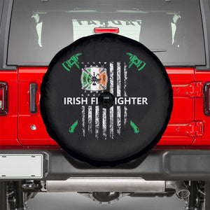 Irish Firefighter Fir Na Tine Man Of Fire Spare Tire Cover Irish American Flag TS09 Black Print Your Wear