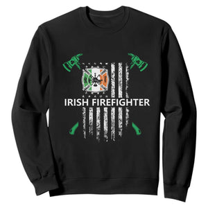 Irish Firefighter Fir Na Tine Man Of Fire Sweatshirt Irish American Flag TS09 Black Print Your Wear