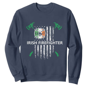 Irish Firefighter Fir Na Tine Man Of Fire Sweatshirt Irish American Flag TS09 Navy Print Your Wear