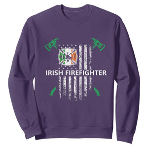 Irish Firefighter Fir Na Tine Man Of Fire Sweatshirt Irish American Flag TS09 Purple Print Your Wear