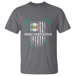 Irish Firefighter Fir Na Tine Man Of Fire T Shirt Irish American Flag TS09 Charcoal Print Your Wear