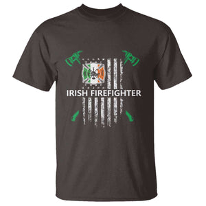 Irish Firefighter Fir Na Tine Man Of Fire T Shirt Irish American Flag TS09 Dark Chocolate Print Your Wear