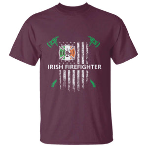 Irish Firefighter Fir Na Tine Man Of Fire T Shirt Irish American Flag TS09 Maroon Print Your Wear