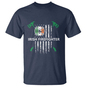 Irish Firefighter Fir Na Tine Man Of Fire T Shirt Irish American Flag TS09 Navy Print Your Wear