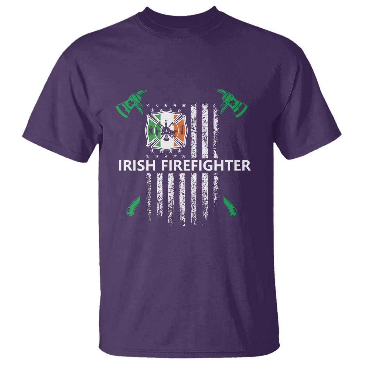 Irish Firefighter Fir Na Tine Man Of Fire T Shirt Irish American Flag TS09 Purple Print Your Wear