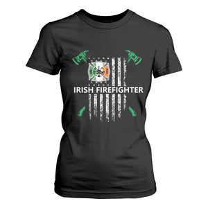 Irish Firefighter Fir Na Tine Man Of Fire T Shirt For Women Irish American Flag TS09 Black Print Your Wear