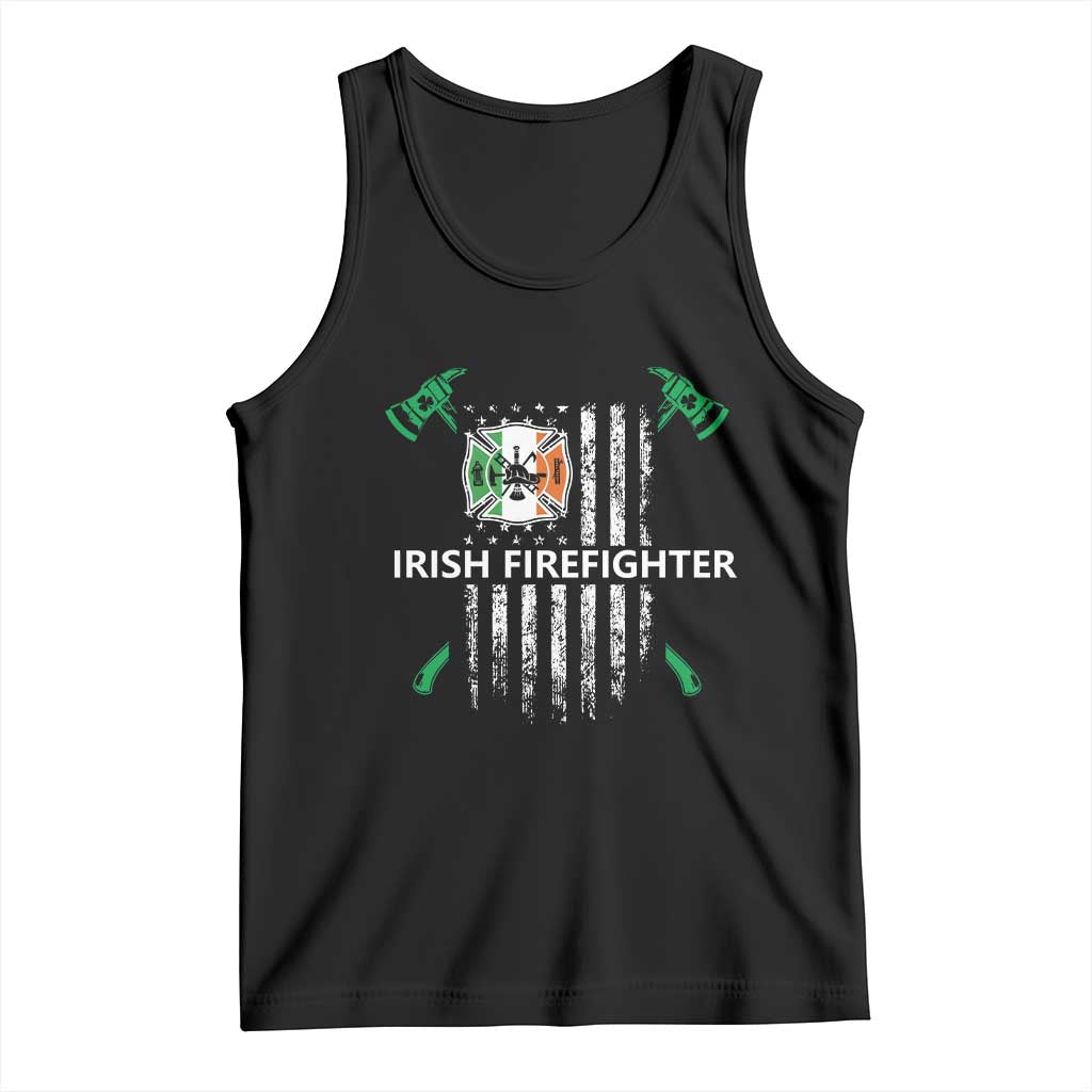 Irish Firefighter Fir Na Tine Man Of Fire Tank Top Irish American Flag TS09 Black Print Your Wear