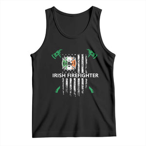 Irish Firefighter Fir Na Tine Man Of Fire Tank Top Irish American Flag TS09 Black Print Your Wear