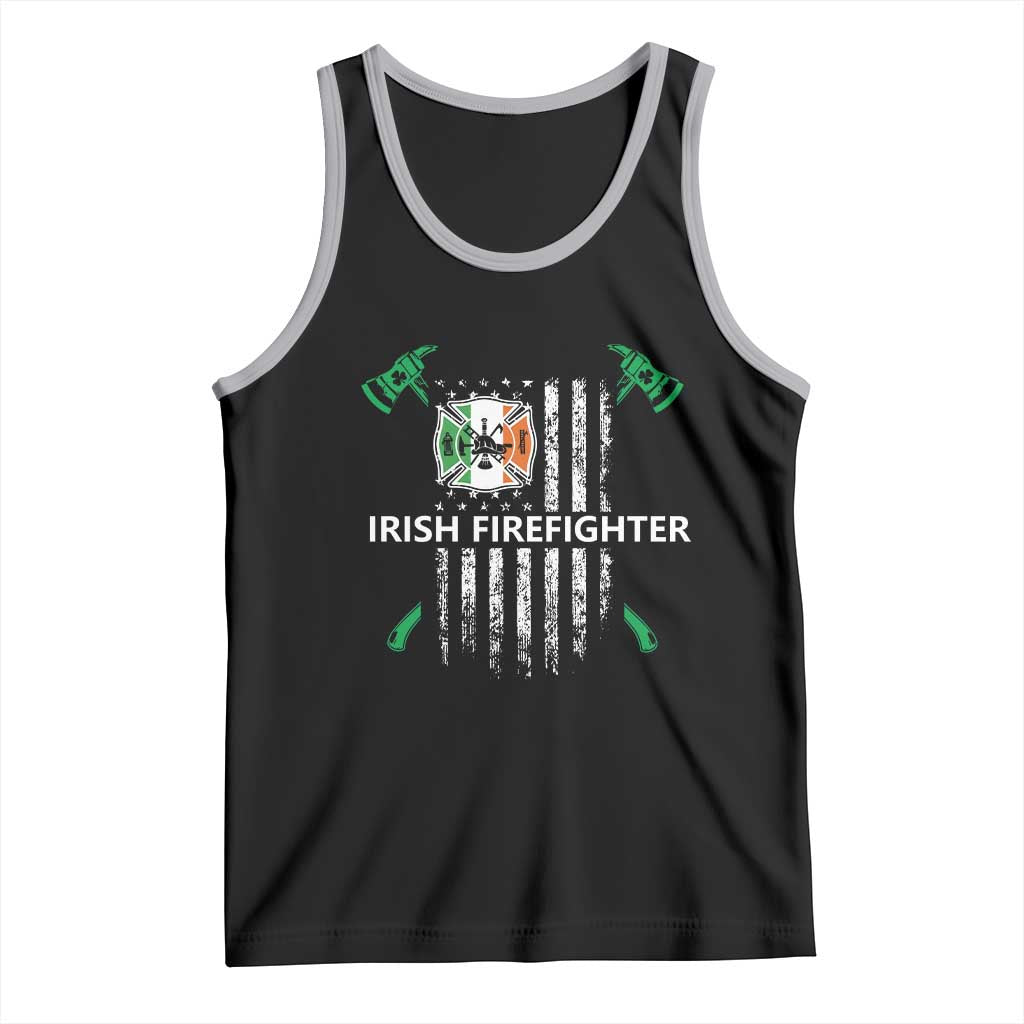 Irish Firefighter Fir Na Tine Man Of Fire Tank Top Irish American Flag TS09 Black Athletic Heather Print Your Wear
