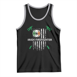 Irish Firefighter Fir Na Tine Man Of Fire Tank Top Irish American Flag TS09 Black Athletic Heather Print Your Wear