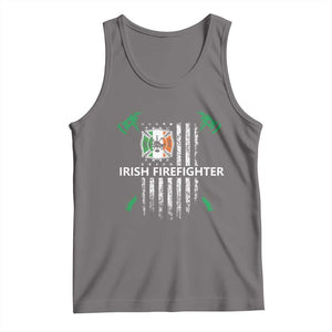Irish Firefighter Fir Na Tine Man Of Fire Tank Top Irish American Flag TS09 Deep Heather Print Your Wear