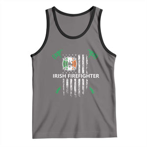Irish Firefighter Fir Na Tine Man Of Fire Tank Top Irish American Flag TS09 Deep Heather Black Print Your Wear