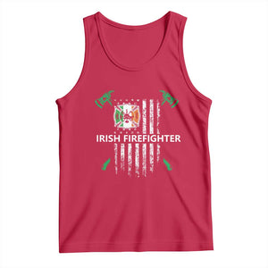 Irish Firefighter Fir Na Tine Man Of Fire Tank Top Irish American Flag TS09 Red Print Your Wear