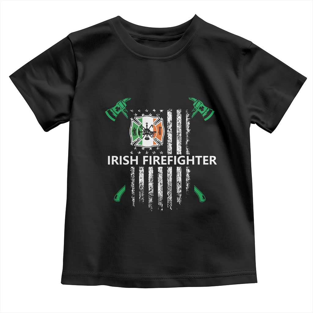 Irish Firefighter Fir Na Tine Man Of Fire Toddler T Shirt Irish American Flag TS09 Black Print Your Wear
