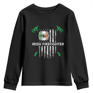 Irish Firefighter Fir Na Tine Man Of Fire Youth Sweatshirt Irish American Flag TS09 Black Print Your Wear