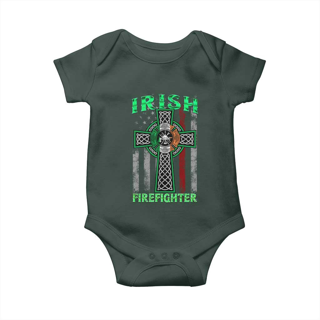 Irish Firefighter Baby Onesie Celtic Cross American Flag TS09 Print Your Wear