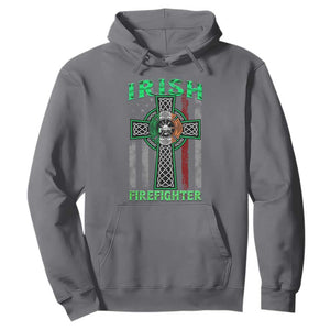 Irish Firefighter Hoodie Celtic Cross American Flag TS09 Charcoal Print Your Wear
