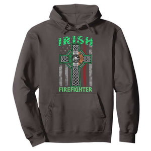 Irish Firefighter Hoodie Celtic Cross American Flag TS09 Dark Chocolate Print Your Wear