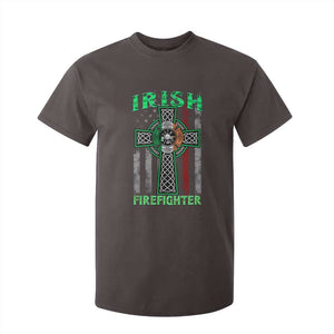 Irish Firefighter T Shirt For Kid Celtic Cross American Flag TS09 Dark Chocolate Print Your Wear