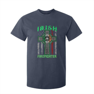 Irish Firefighter T Shirt For Kid Celtic Cross American Flag TS09 Navy Print Your Wear