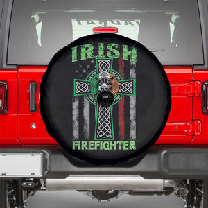 Irish Firefighter Spare Tire Cover Celtic Cross American Flag TS09 Black Print Your Wear