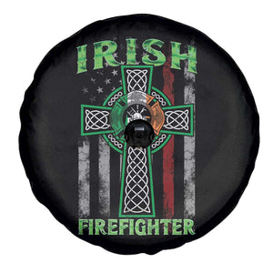 Irish Firefighter Spare Tire Cover Celtic Cross American Flag TS09 Print Your Wear