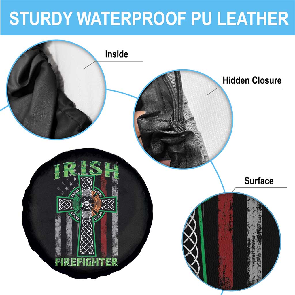 Irish Firefighter Spare Tire Cover Celtic Cross American Flag TS09 Print Your Wear